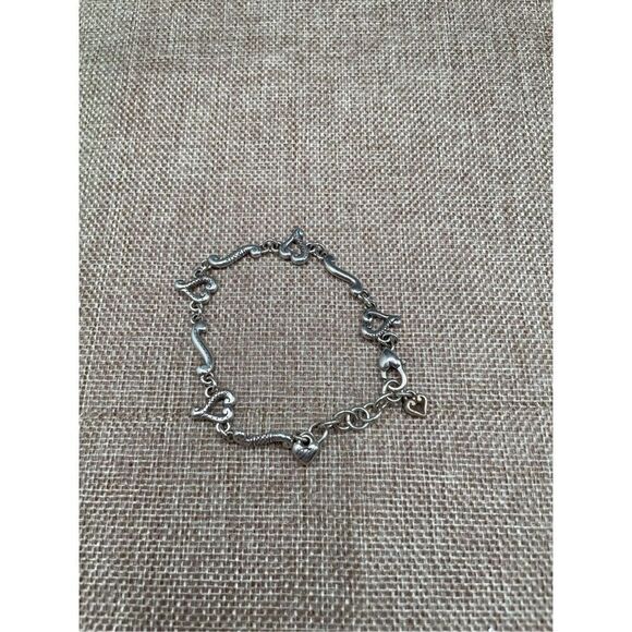 Brighton Silver-Tone Heart Shape Engraved Link Bracelet - Picture 5 of 7